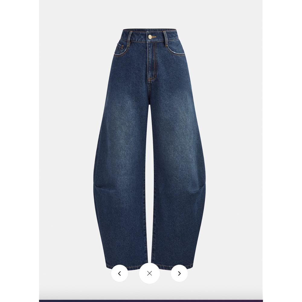 Copied - Commense Mid-Waisted Denim Curved-Leg Pants Sz  M